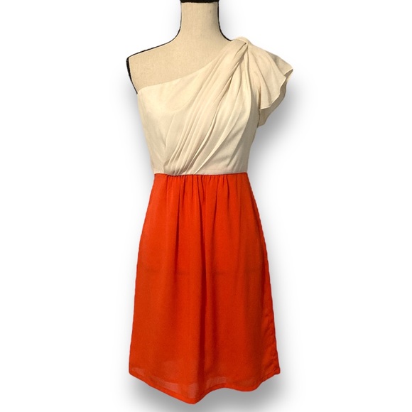 MM Couture Dresses & Skirts - MM Couture orange and cream dress